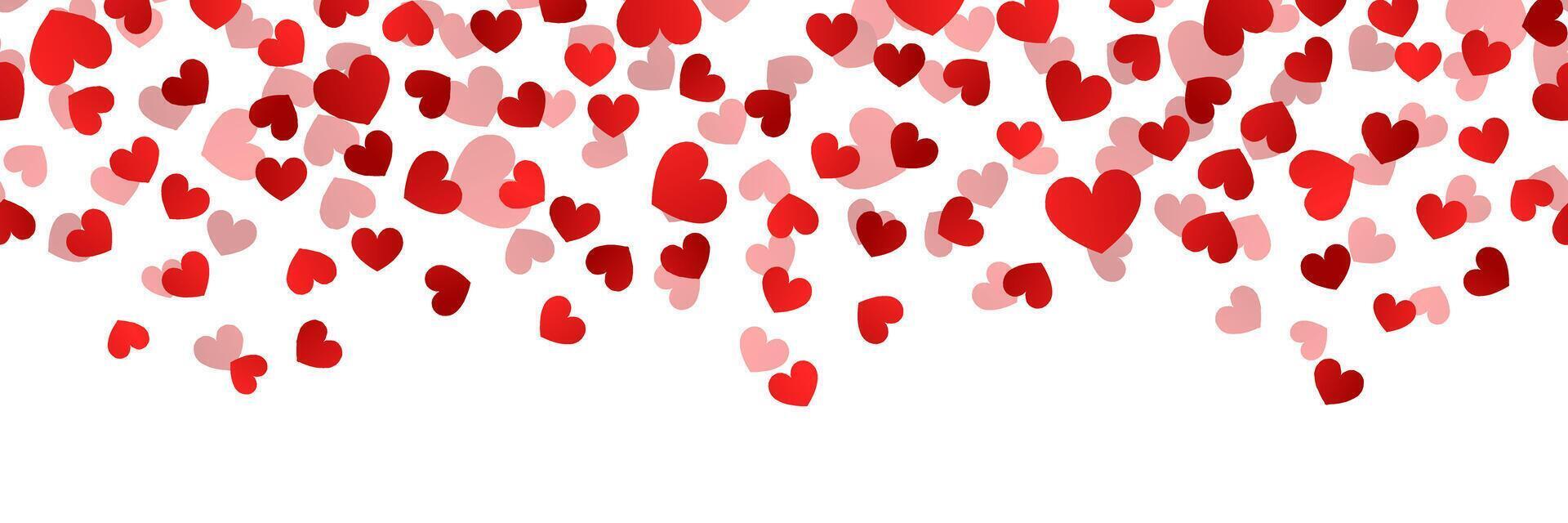 Red Romantic Heart Repeat Banner Background vector