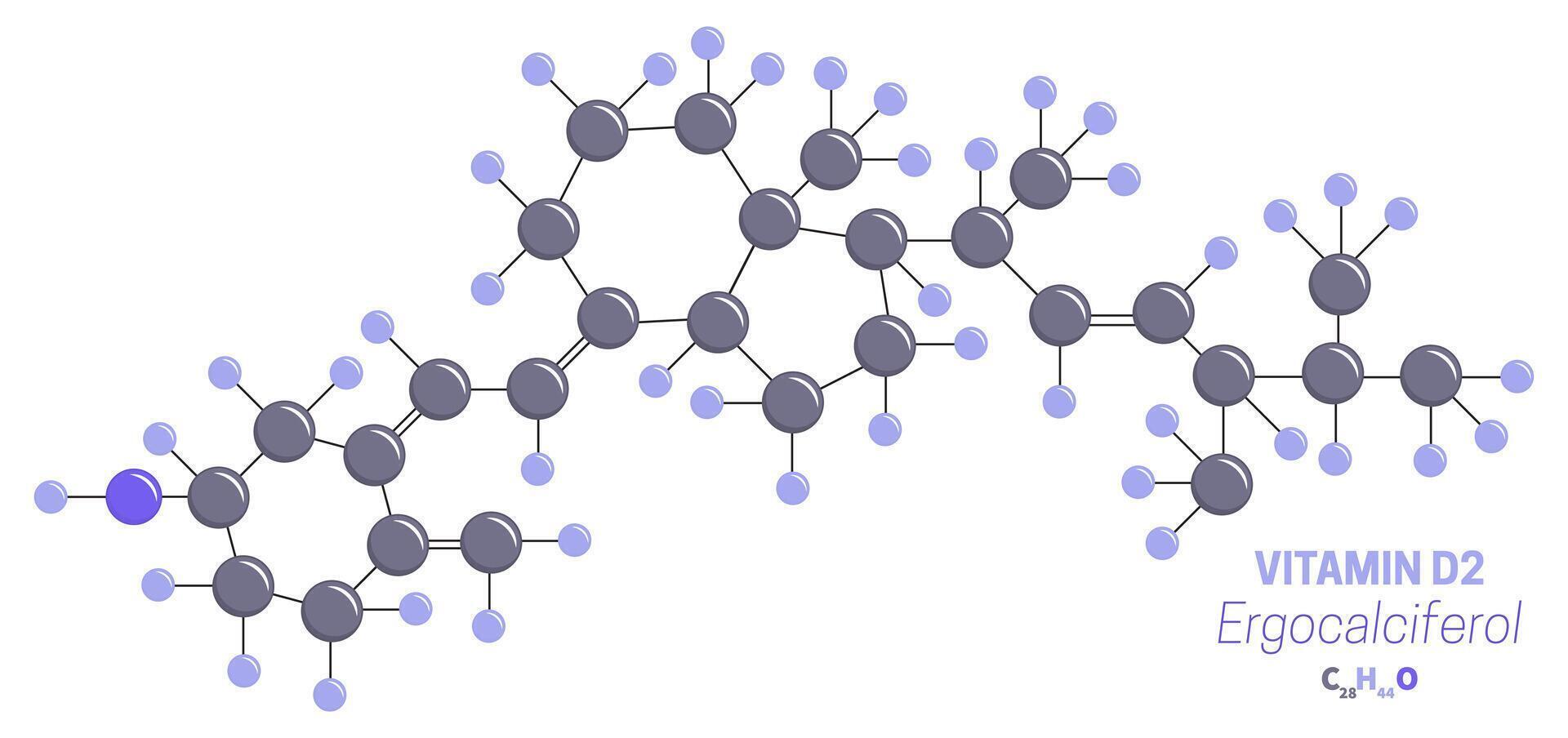 Ergocalciferol D2 Vitamin Molecule Formula vector