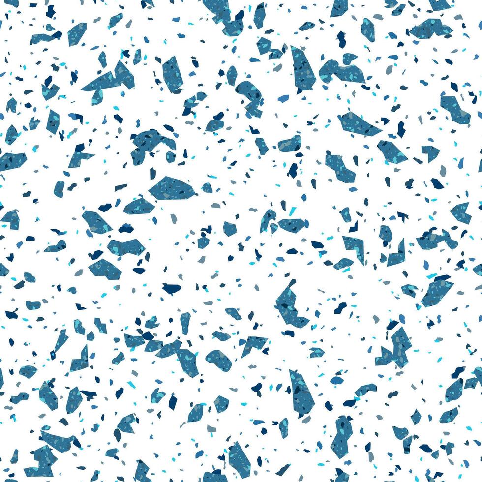 White Blue Terrazzo Stone Modern Texture Seamless Pattern Design vector