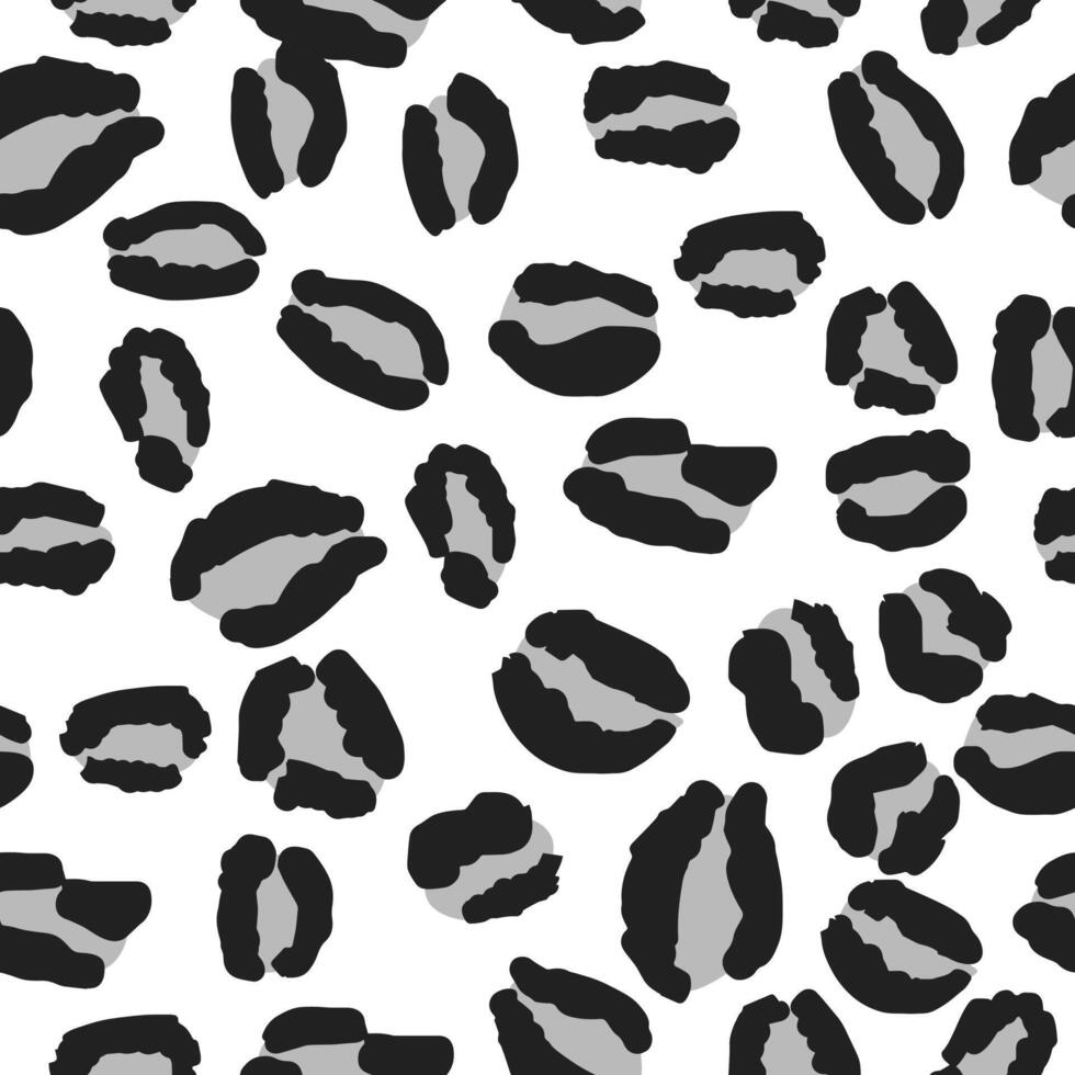 Black and White Leopard Print Repeat Pattern Design vector