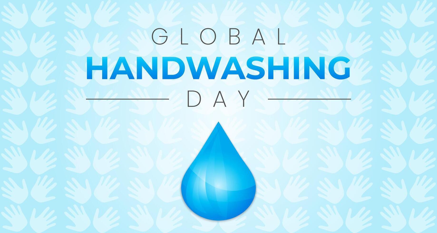 global lavado de manos día bandera ilustración vector