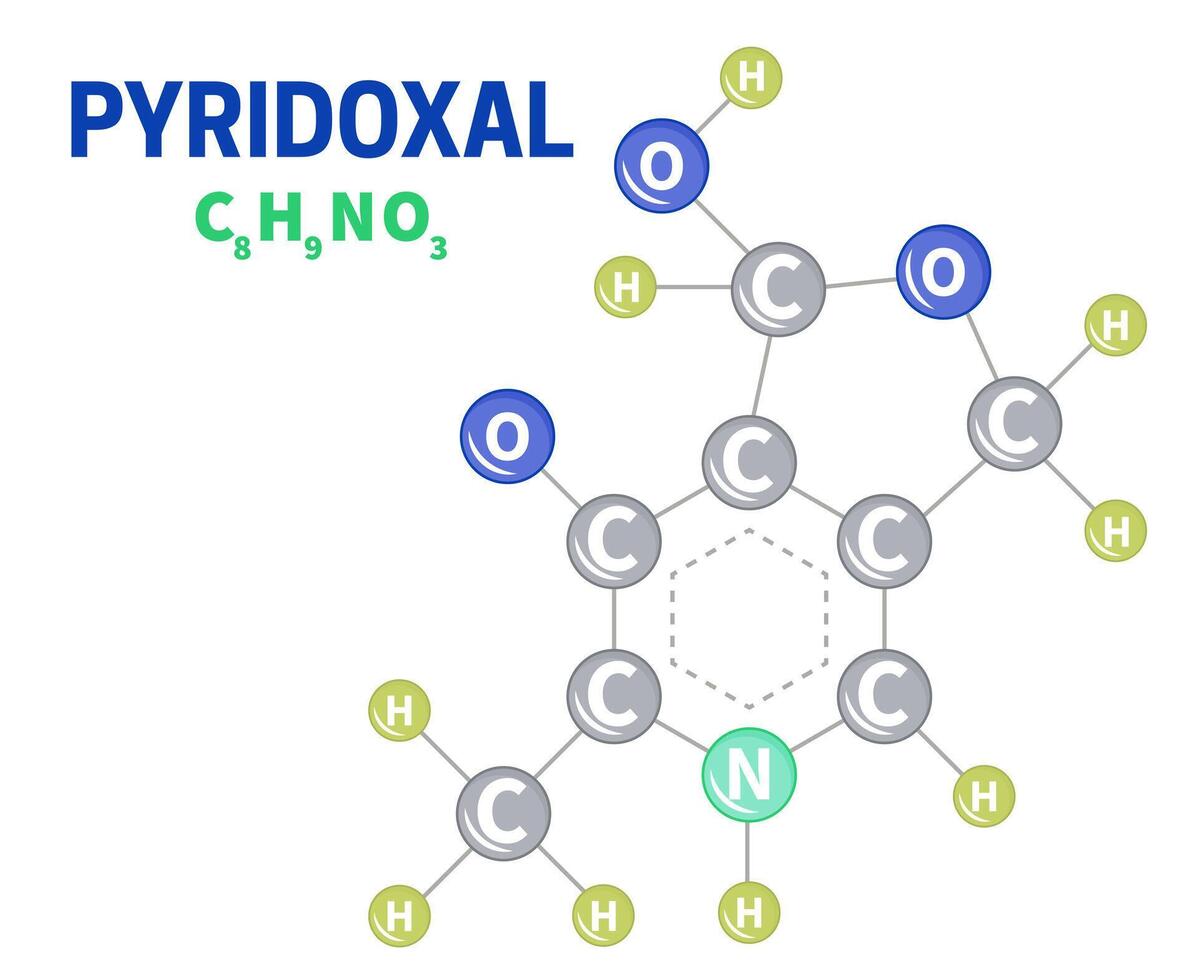 Pyridoxal Vitamin B6 Molecule Illustration vector