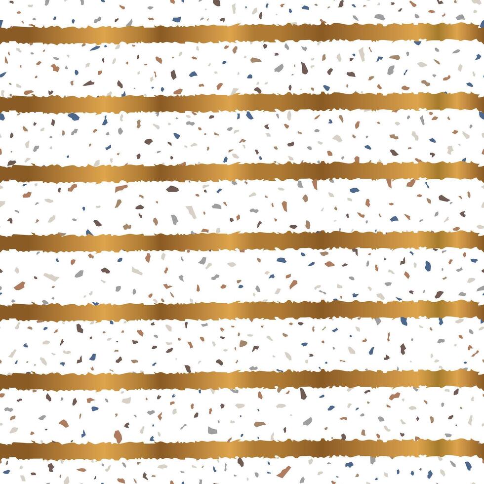 Stone Texture Seamless Pattern Design with Gold Stripes vector