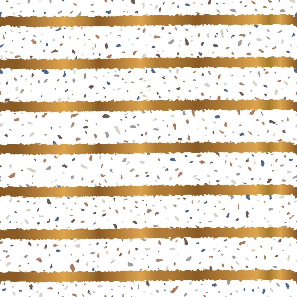 Stone Texture Seamless Pattern Design with Gold Stripes vector