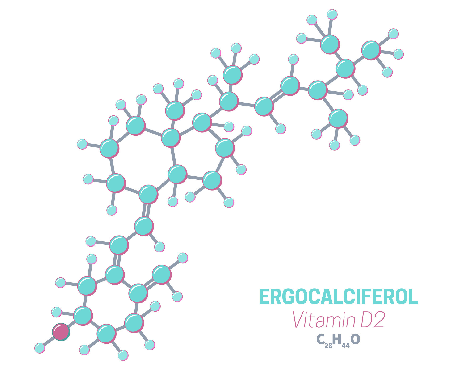 Ergocalciferol D2 Vitamin Molecules Formula Structure 44569482 Vector