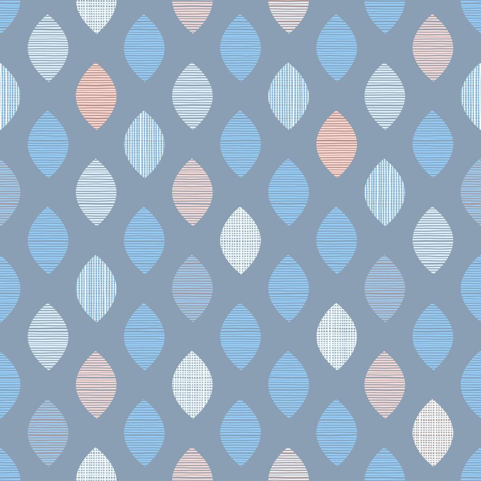 Blue Textured Geometric Seamless Pattern Design vector