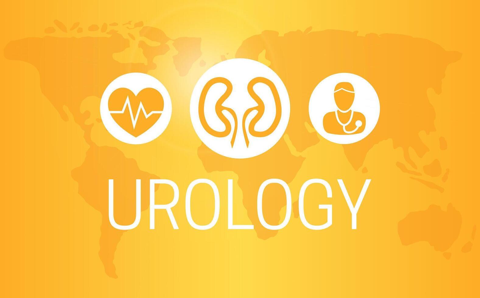 Urology Banner Illustration Design with World Map vector