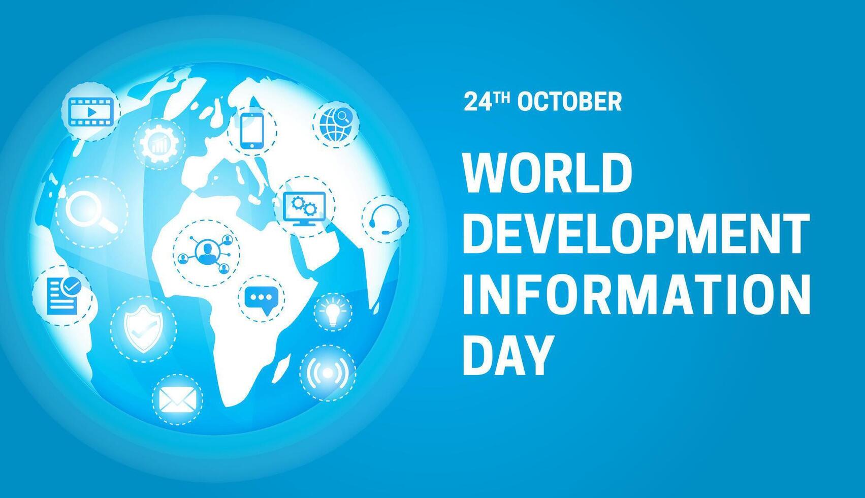 Blue World Development Information Day Background Banner vector