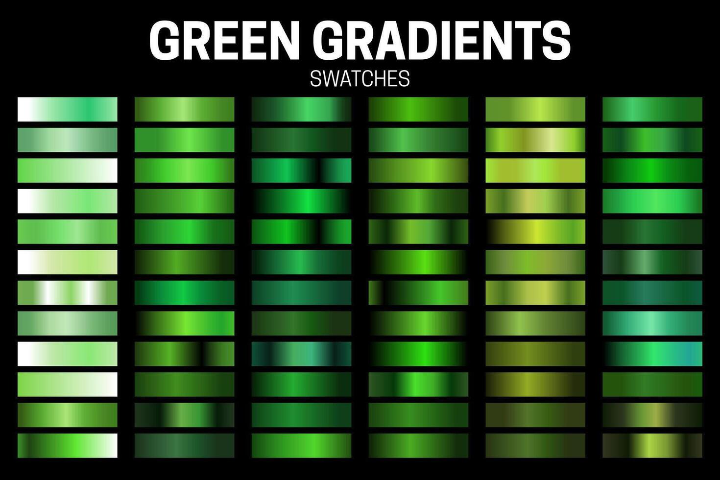 Green Color Gradient Collection of Swatches vector