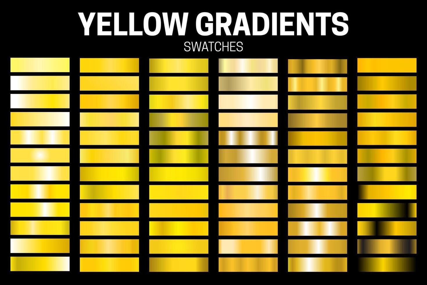 Yellow Color Gradient Collection of Swatches vector