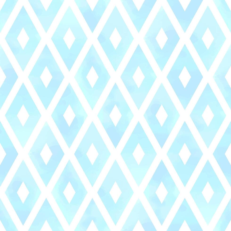 Turquoise Seamless Pattern with Geometric Rhombus Shapes and White Background vector