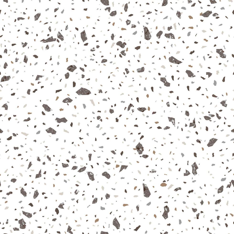 White and Brown Terrazzo Stone Texture Seamless Pattern Design vector