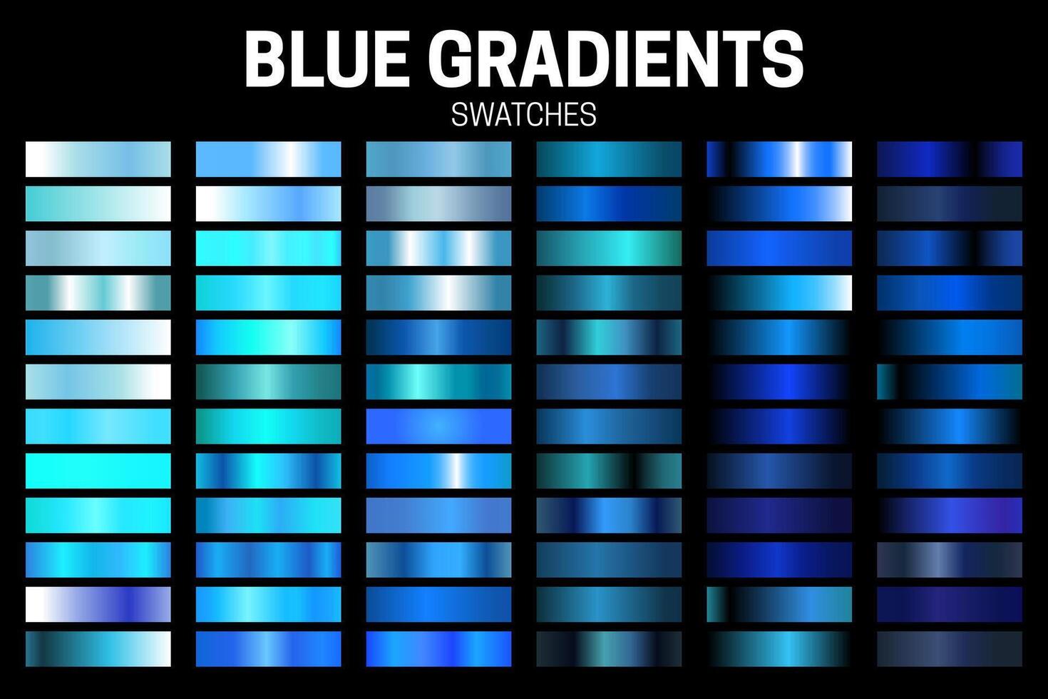 Blue Color Gradient Collection of Swatches vector