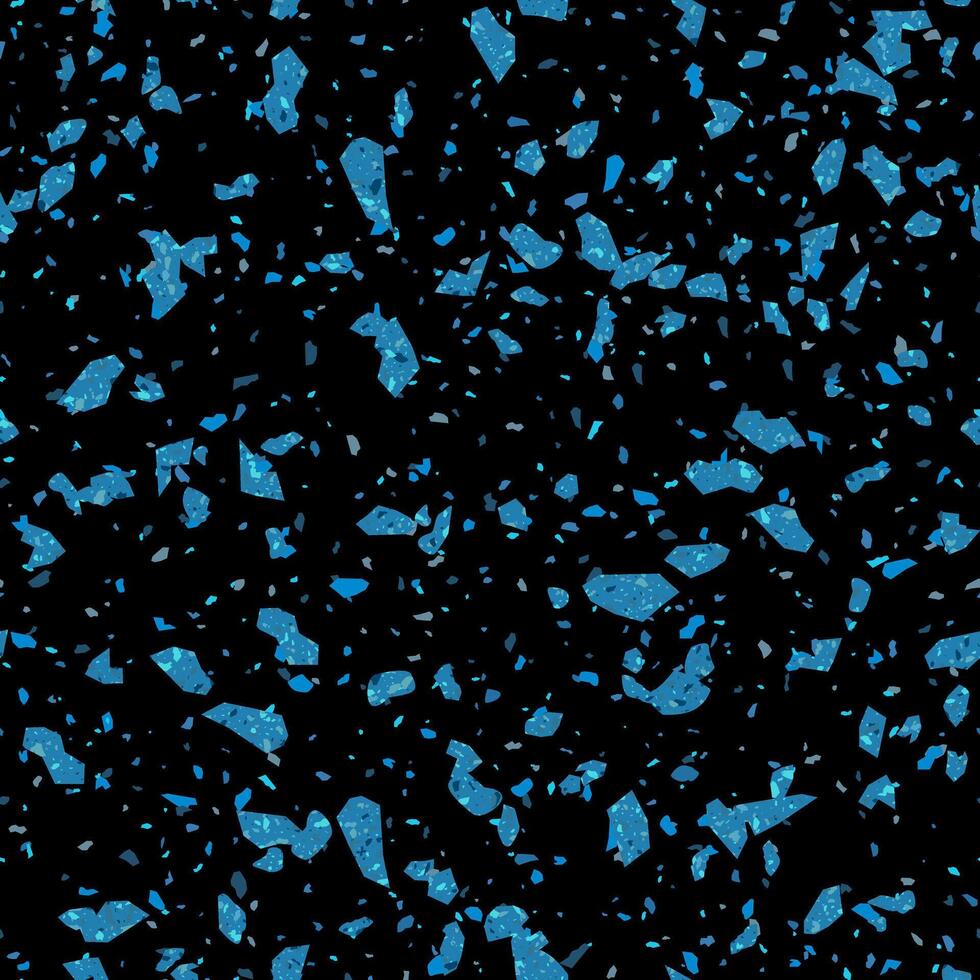 Blue Black Terrazzo Stone Texture Seamless Pattern Design vector