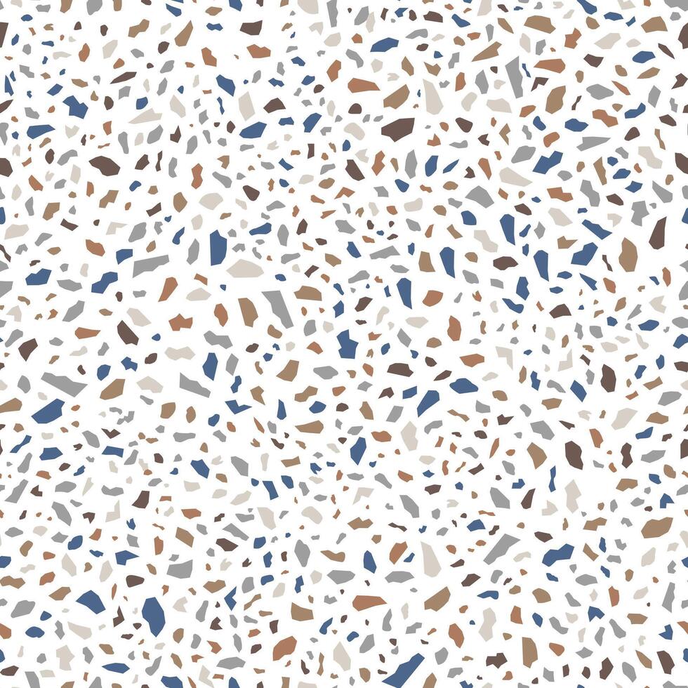 Small Terrazzo Stone Texture Seamless Pattern Design on White Background vector