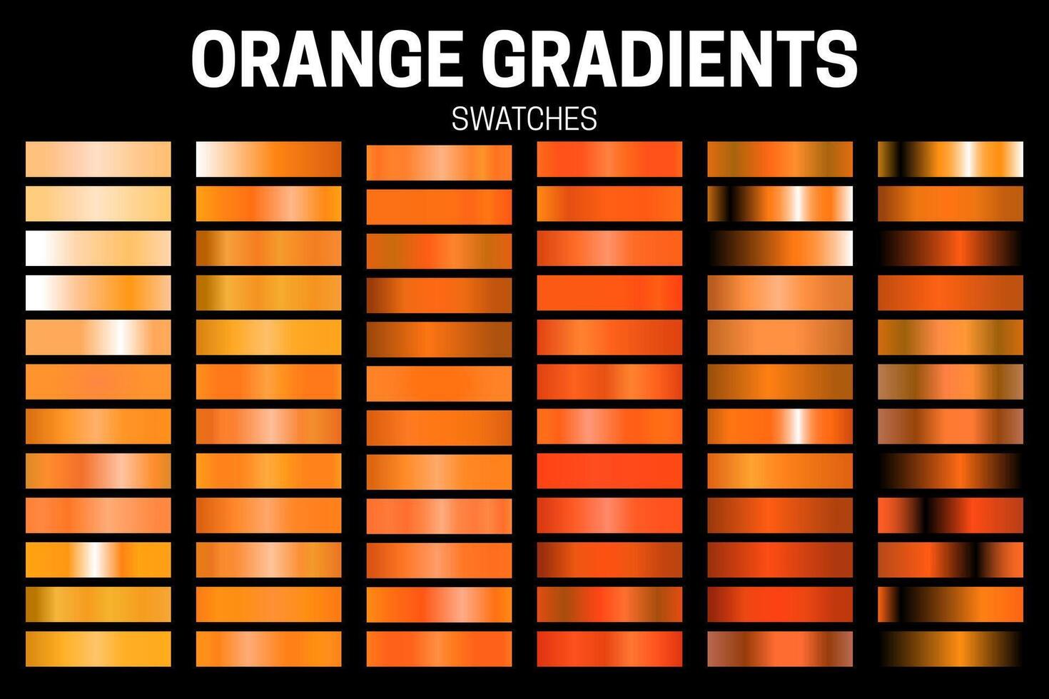 Orange Color Gradient Collection of Swatches vector