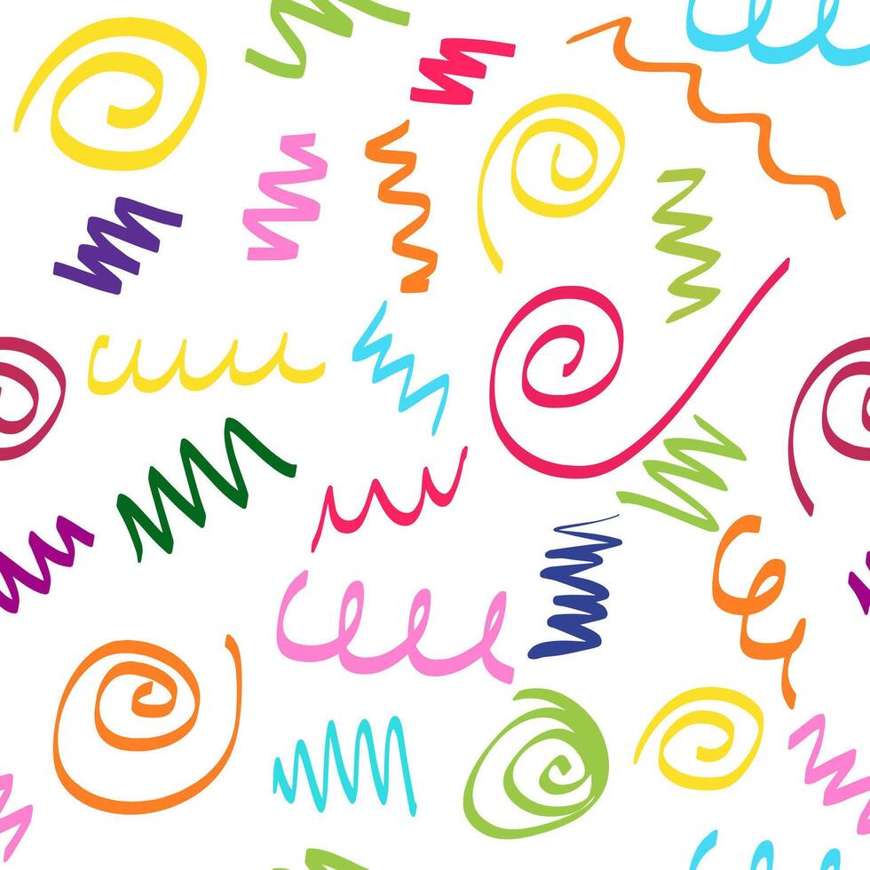 Colorful Scribble Seamless Pattern Background vector