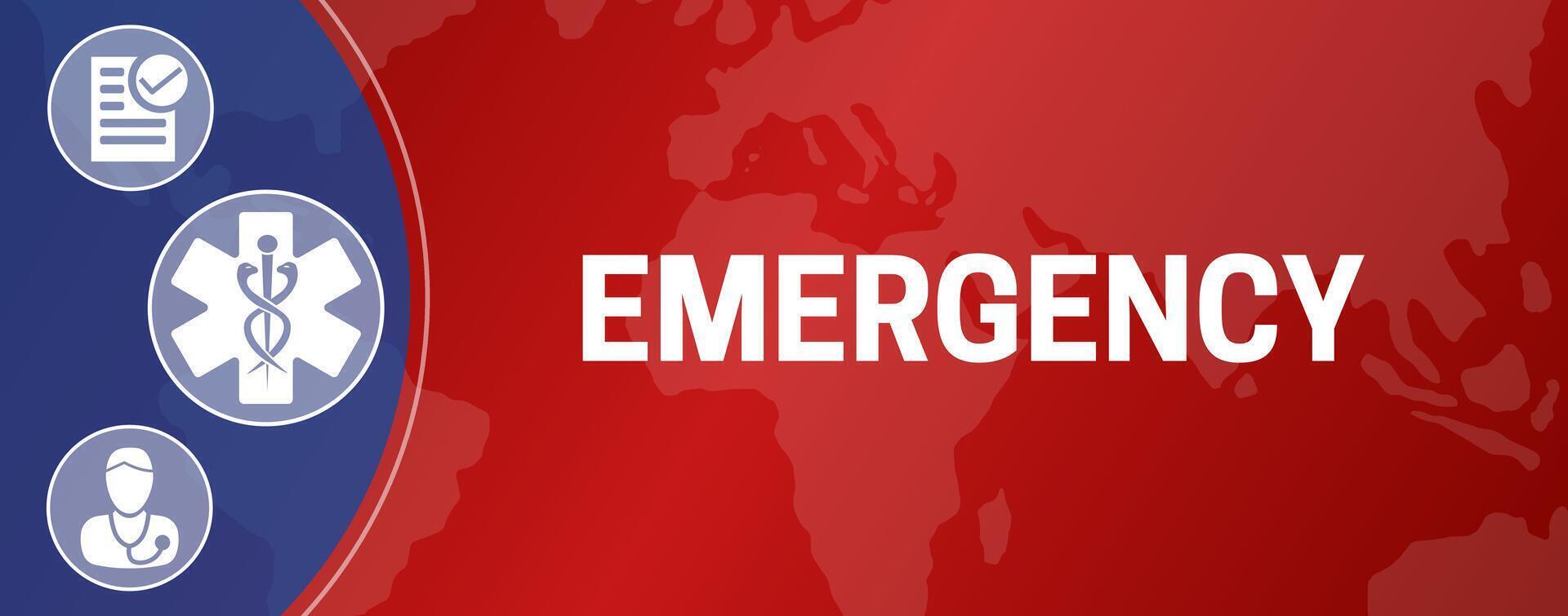 Emergency Blue and Red Illustration Background Banner Design vector
