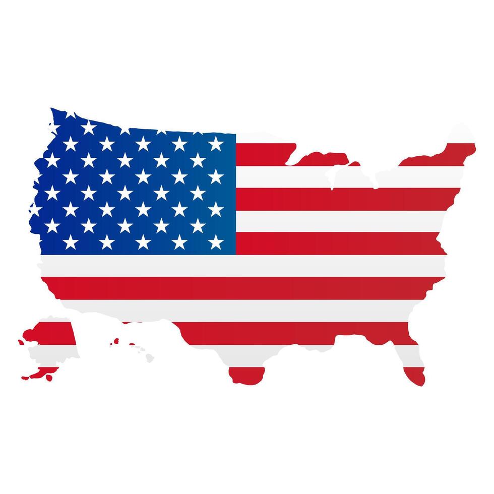 United States of America USA Flag Map vector