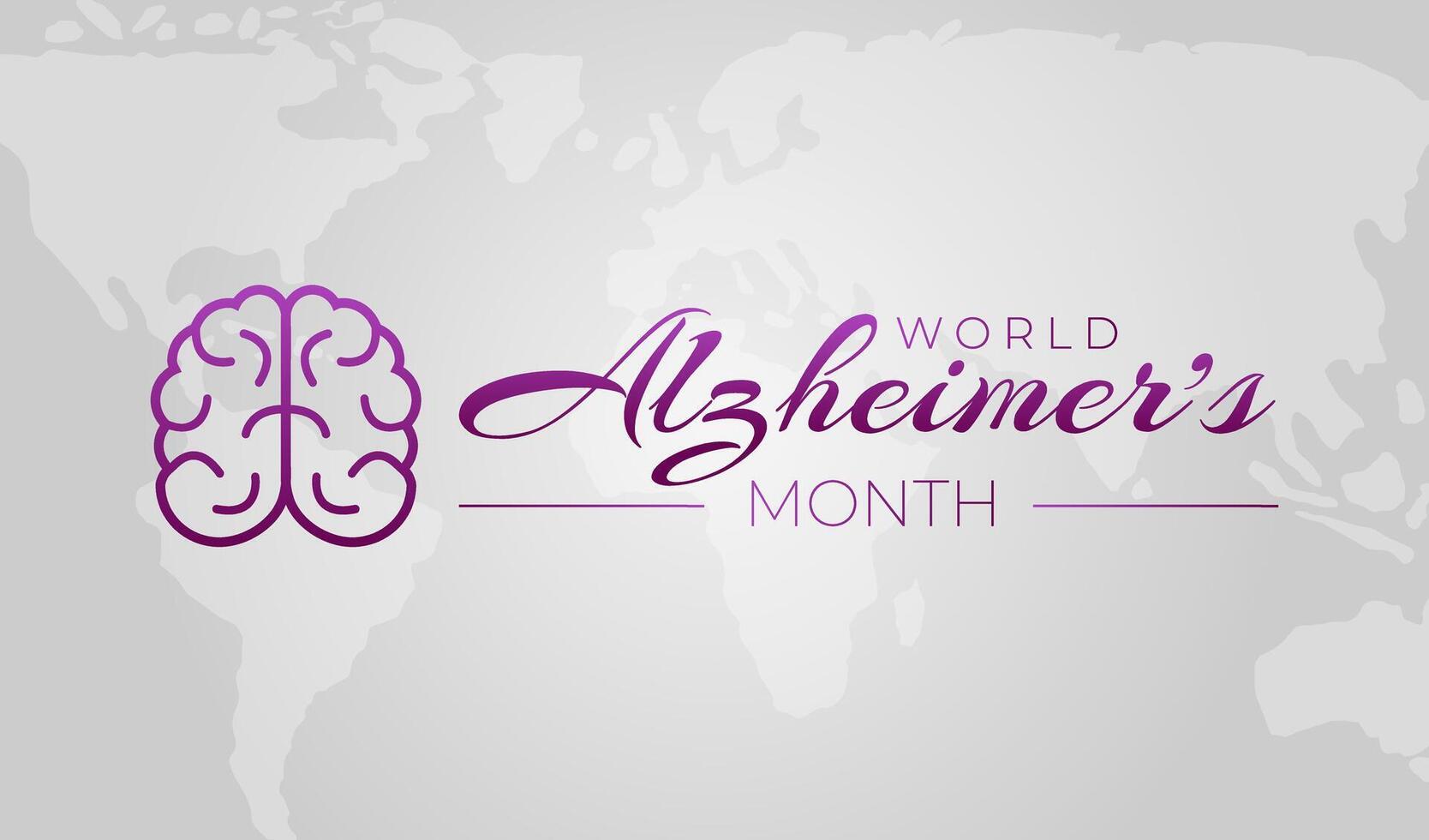 World Alzheimer's Month Background Illustration with Map vector