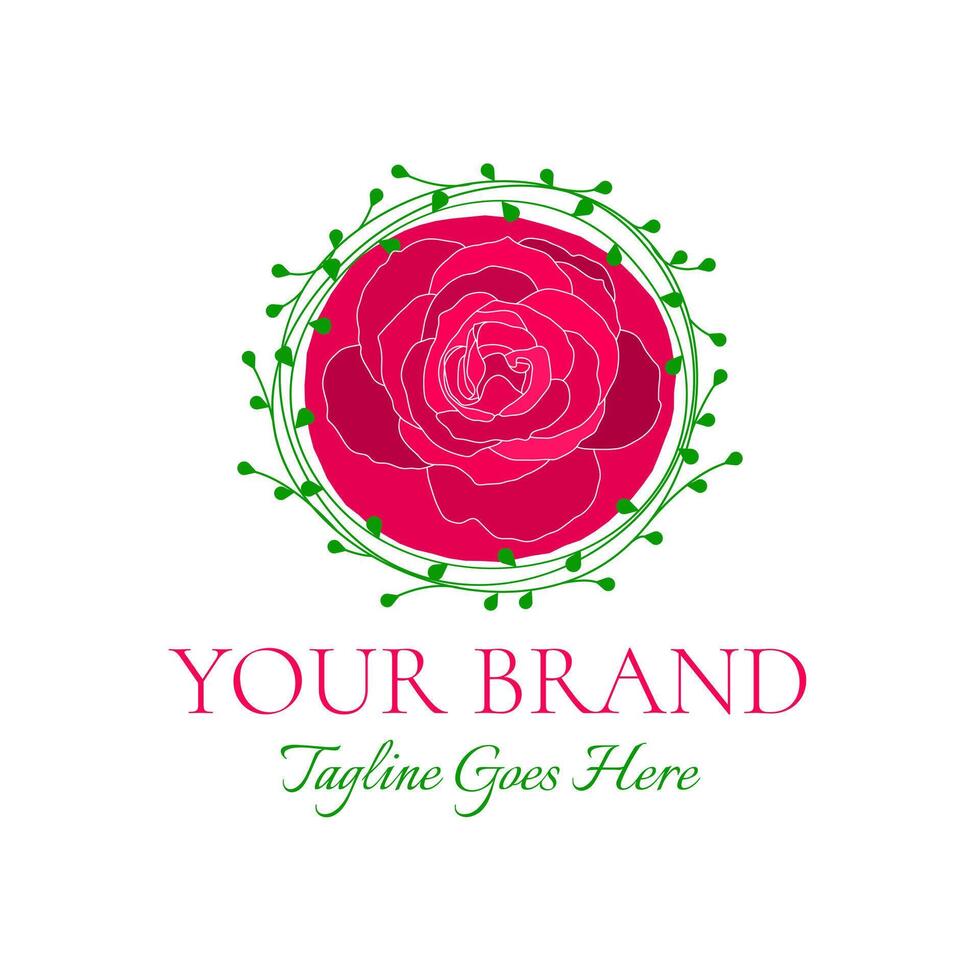 Rose Flower Shop Brand Logo Design vector