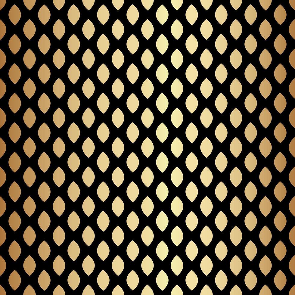Gold Geometric Seamless Pattern Design on Black Background vector