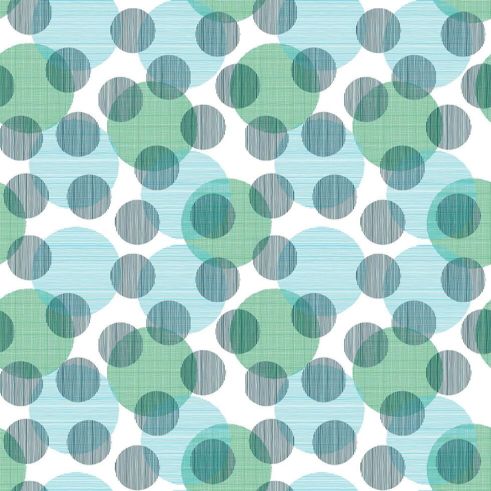Green and Blue Geometric Pattern Design on White Background with Circles vector