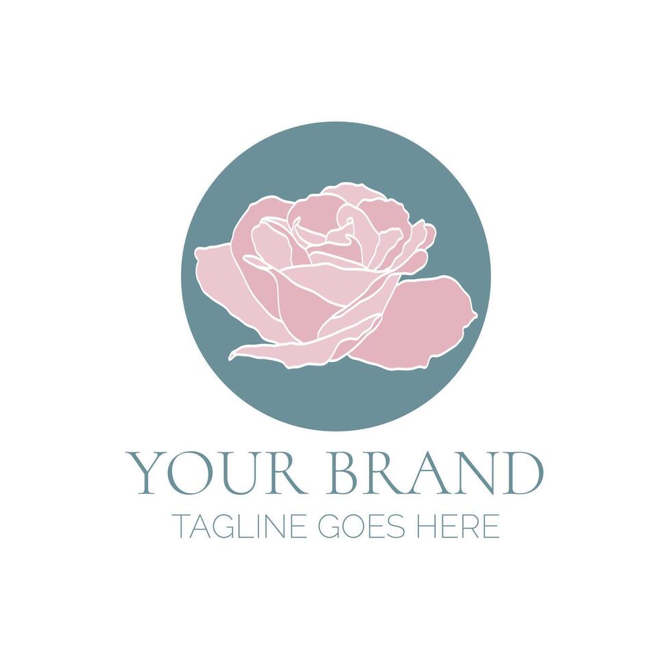 elegante pastel Rosa flor logo. floral logotipo vector