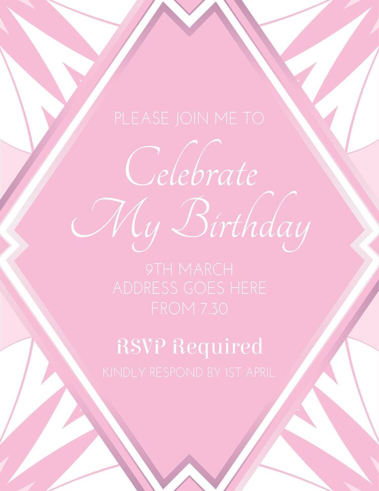 Elegant Pink Floral Invitation Design vector