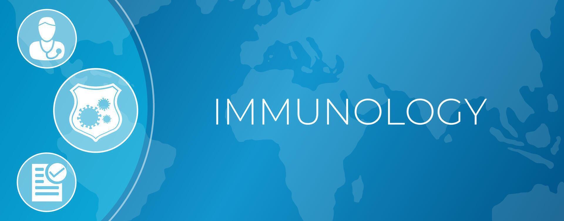 Blue Immunology Illustration Background Banner with Icons vector