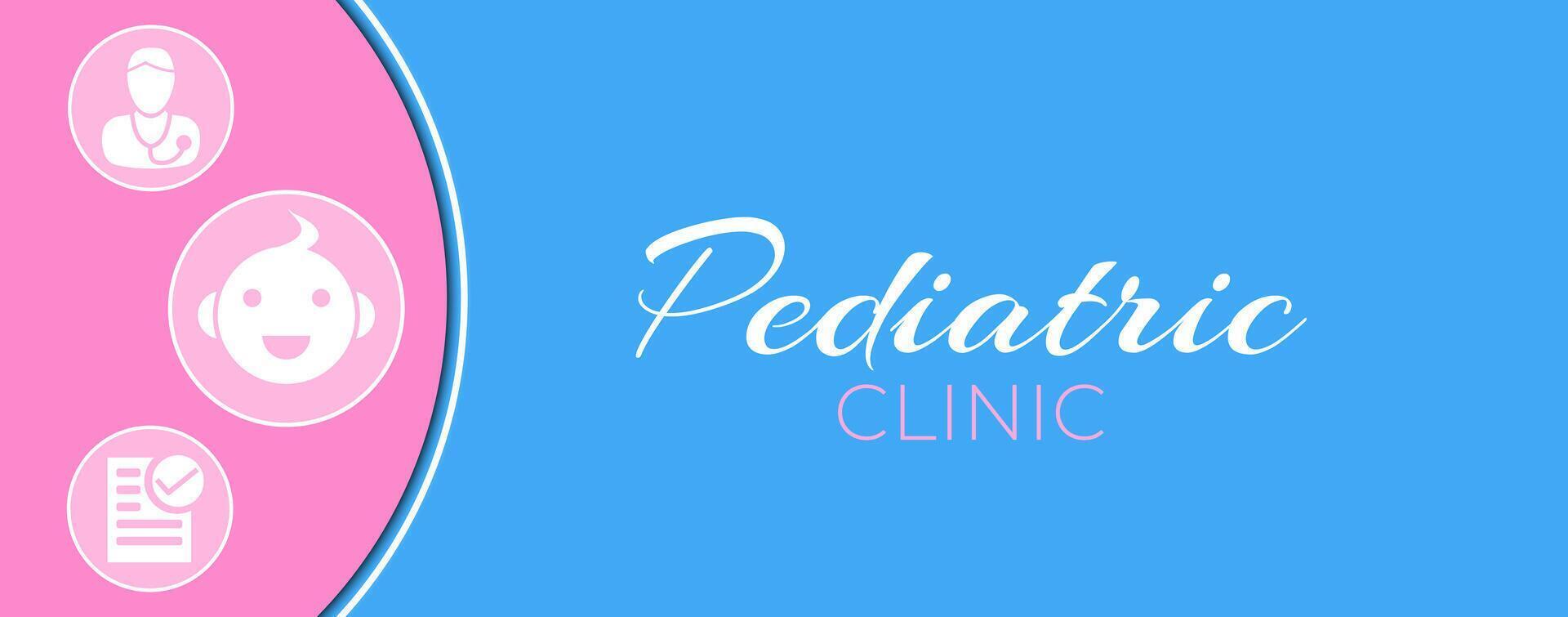 Blue and Pink Pediatric Clinic Background Illustration Banner vector