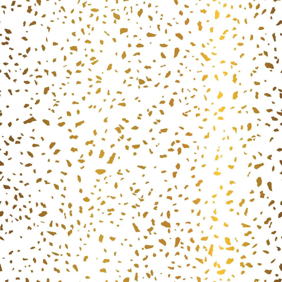 Terrazzo Stone Texture Seamless Pattern Design Gold on White Background vector