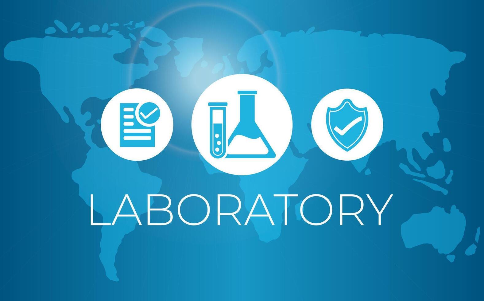 Laboratory Background Illustration with World Map vector