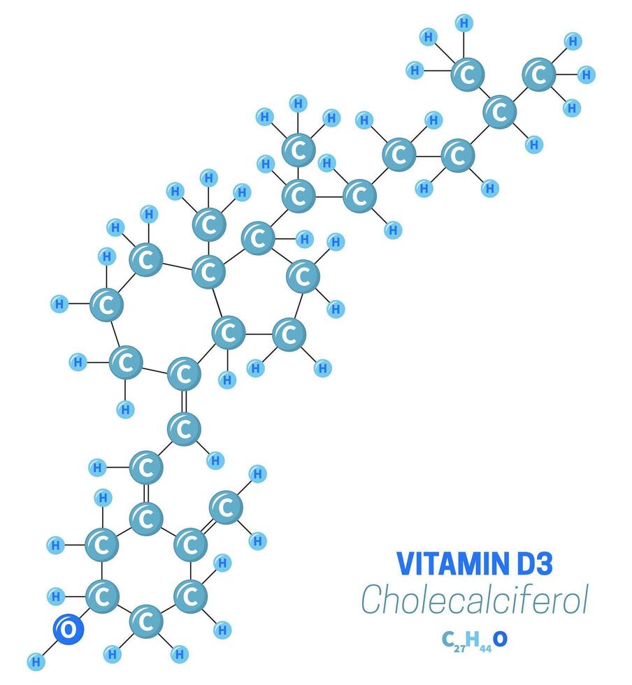 Cholecalciferol D3 Vitamin Molecule Chemical Components vector