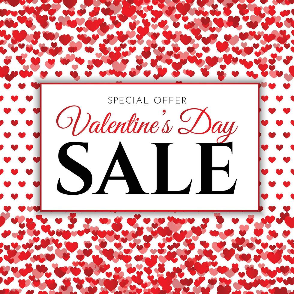 Valentine's Day Sale Square Web Background Banner vector