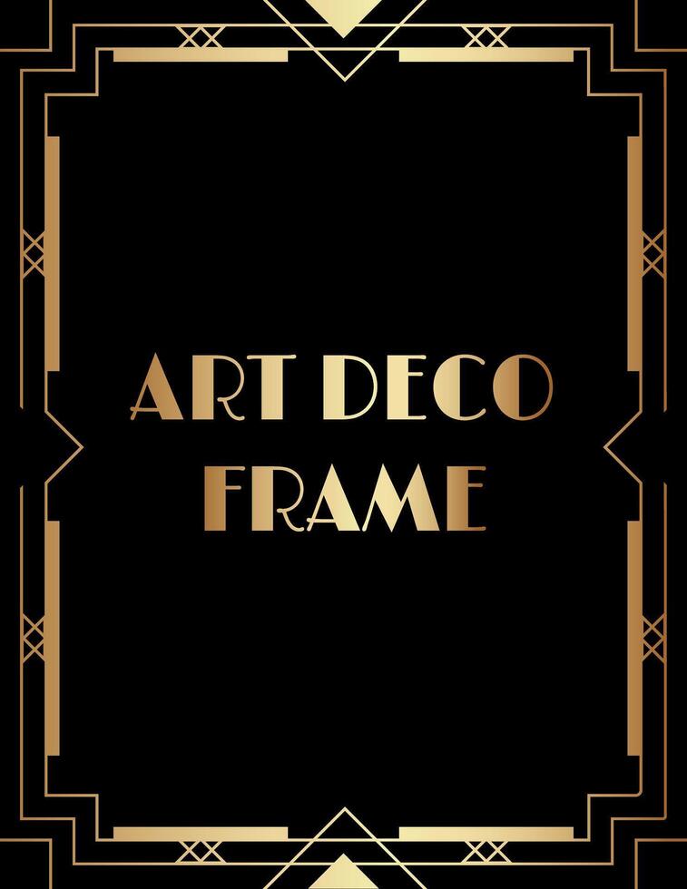 Geometric Gatsby Art Deco Style Print Frame Design vector