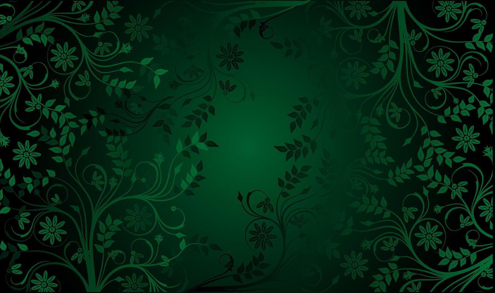 dark green luxury leaves pattern background vector
