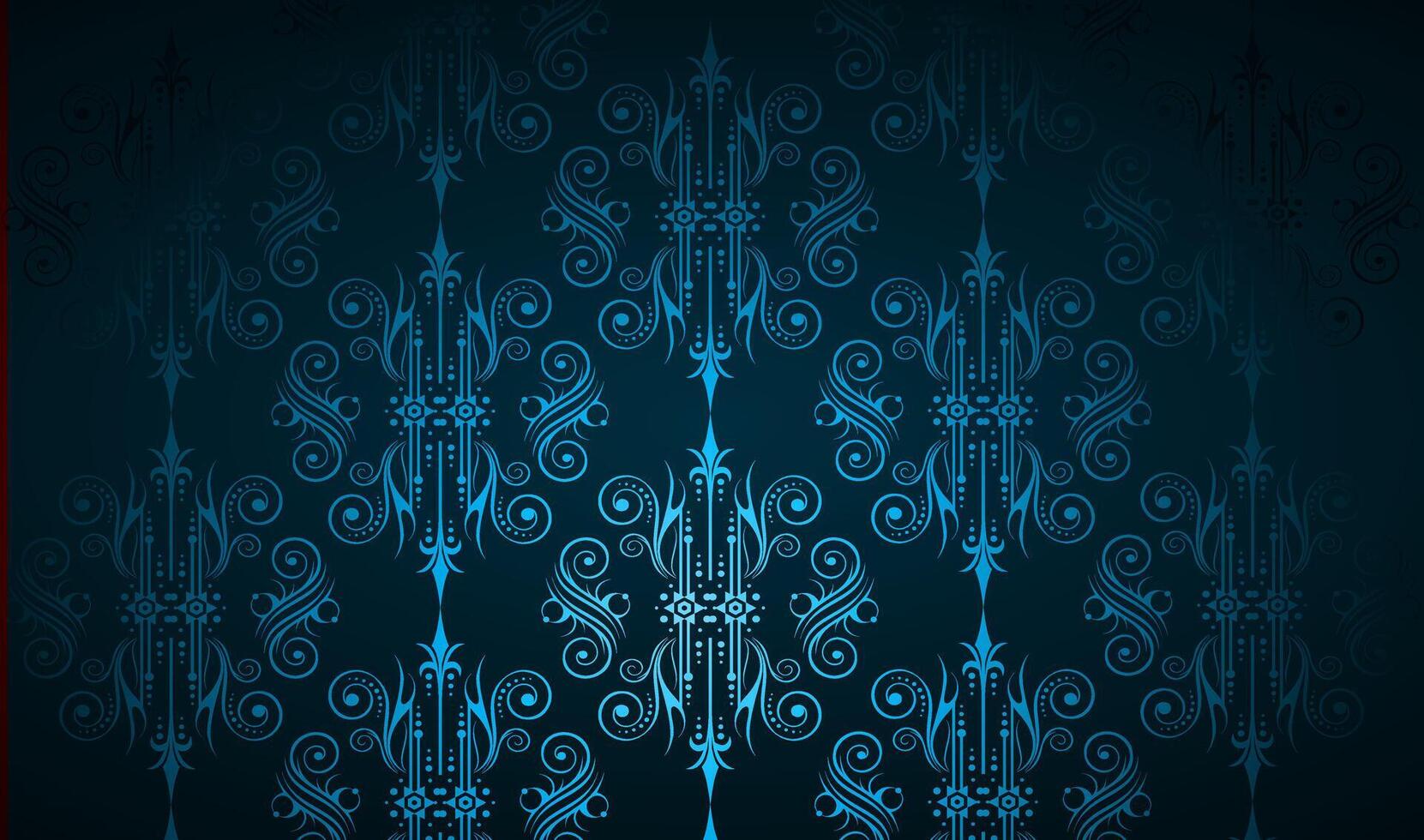 oscuro azul ornamental floral fondo de pantalla vector