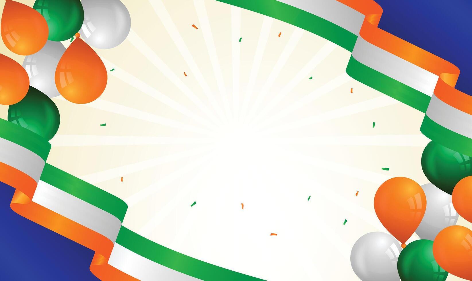 Independence or Republic day background with decoration with flag and balloons vector