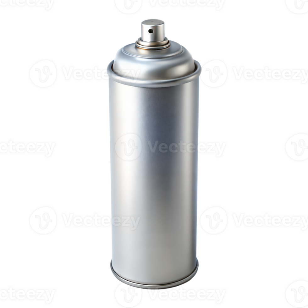 Silver Spray Paint Can With Nozzle on a Transparent Background png
