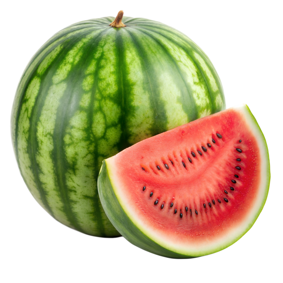 Watermelon and Slice on Transparent Background png