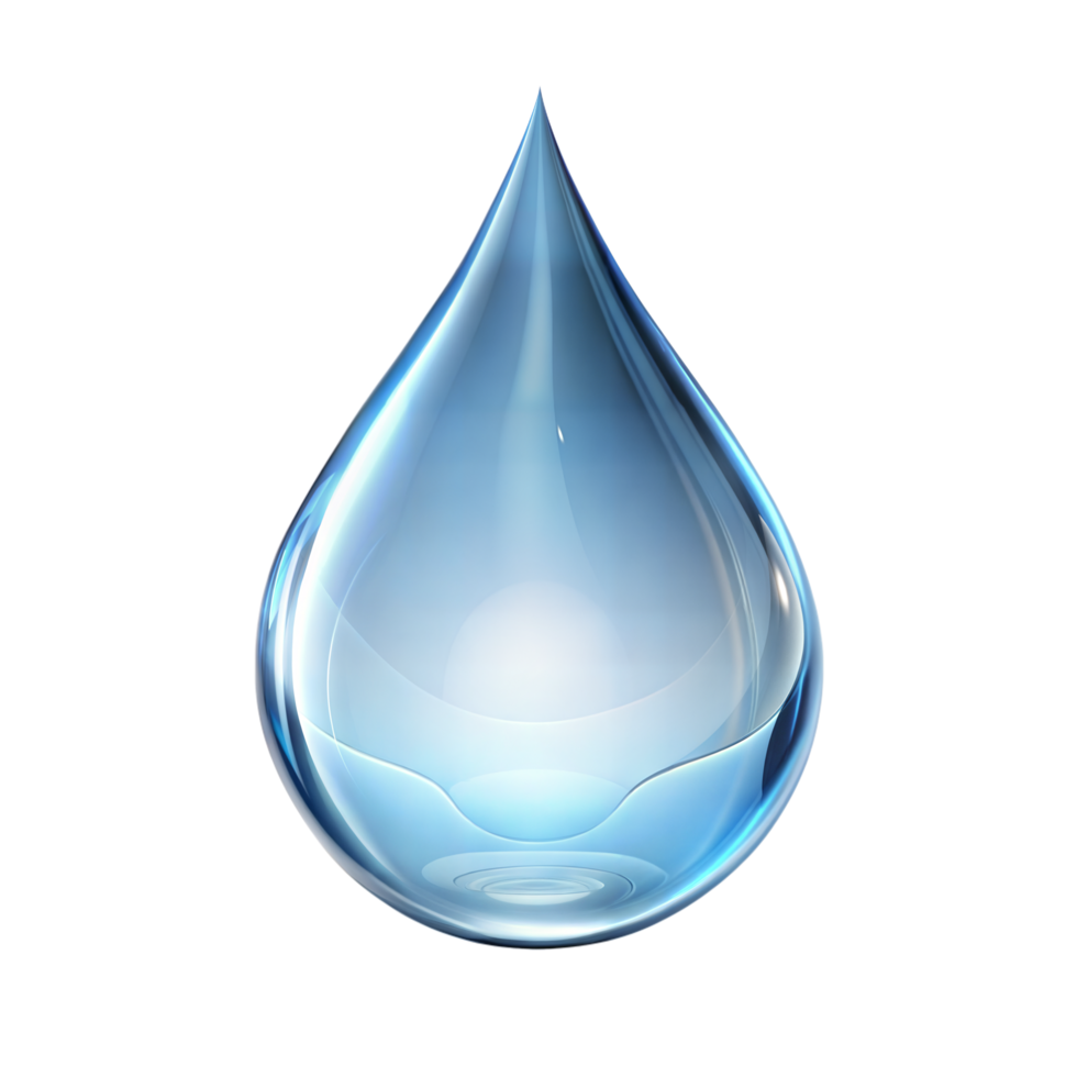 Single Water Drop on Transparent Background png