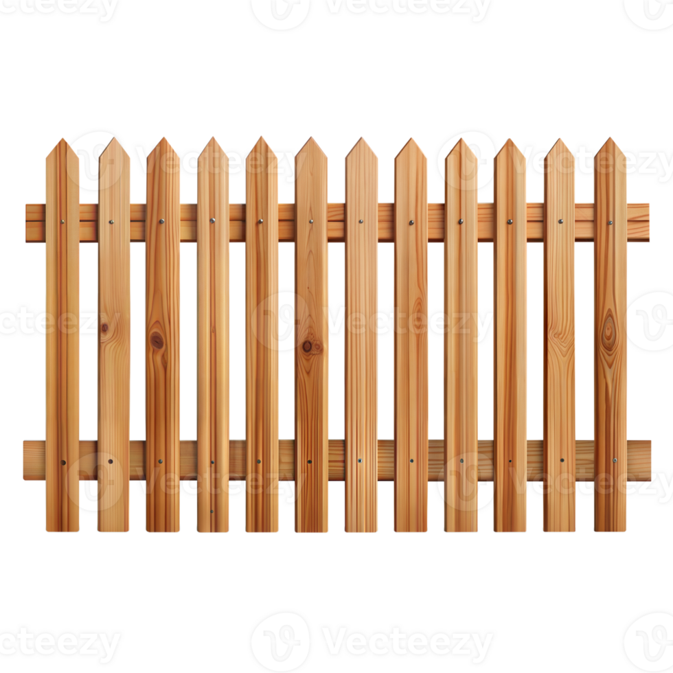 Wooden Picket Fence Illustration With a Transparent Background png