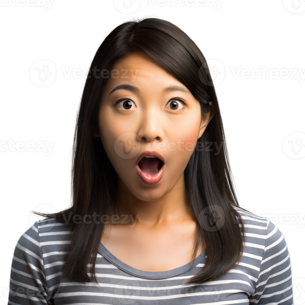 Woman Making a Surprised Face on transparent background png