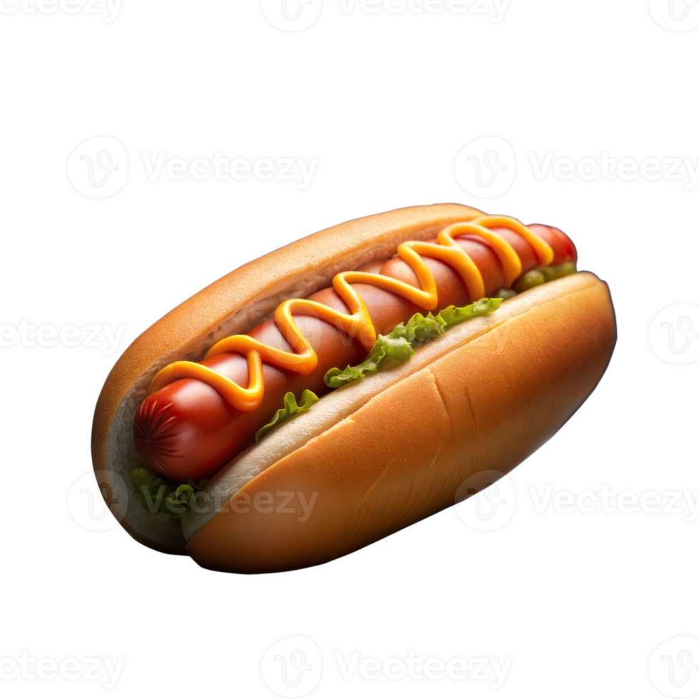 Delicious Hot Dog With Mustard and Relish on a Transparent Background png