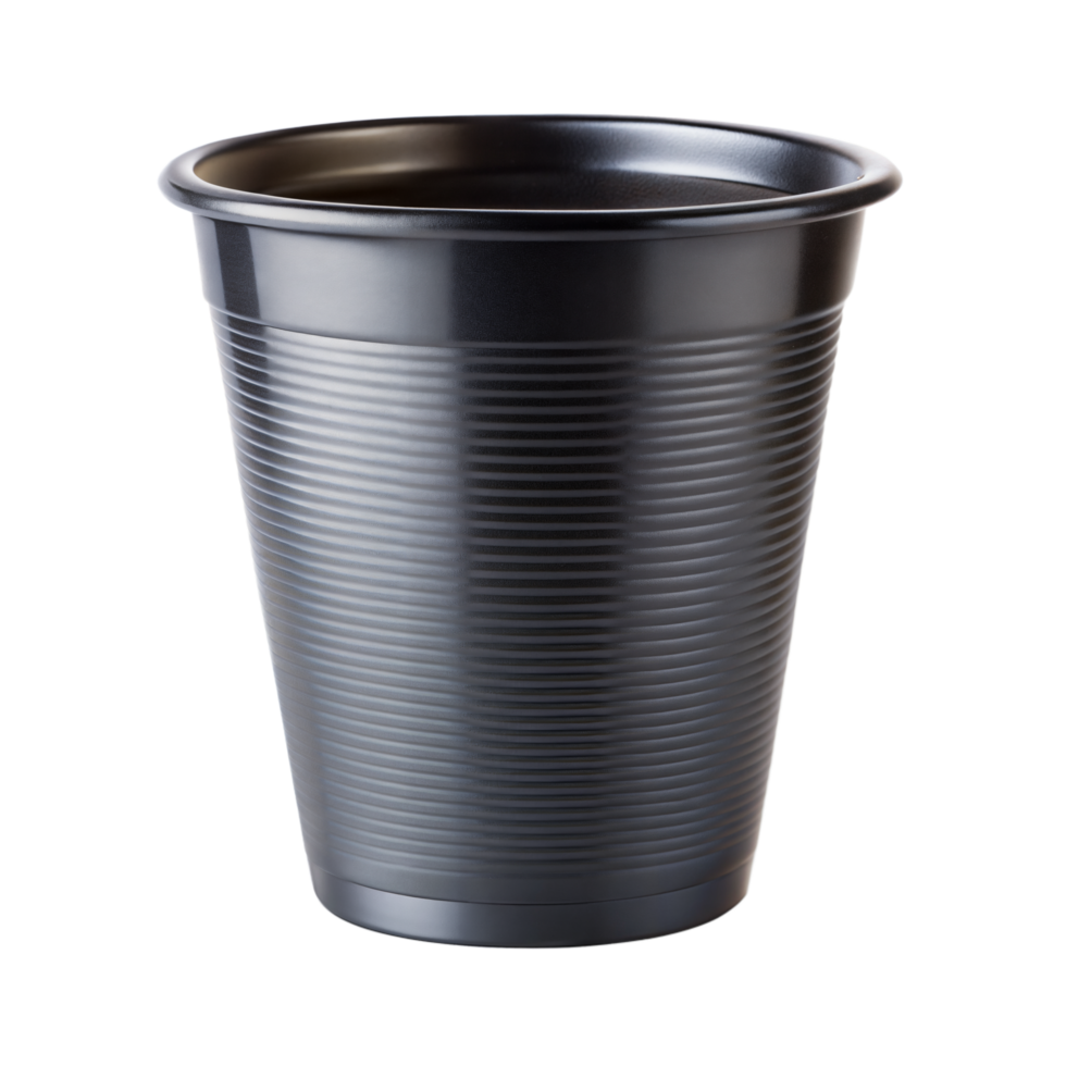 Black Disposable Plastic Cup Isolated on a Transparent Background png