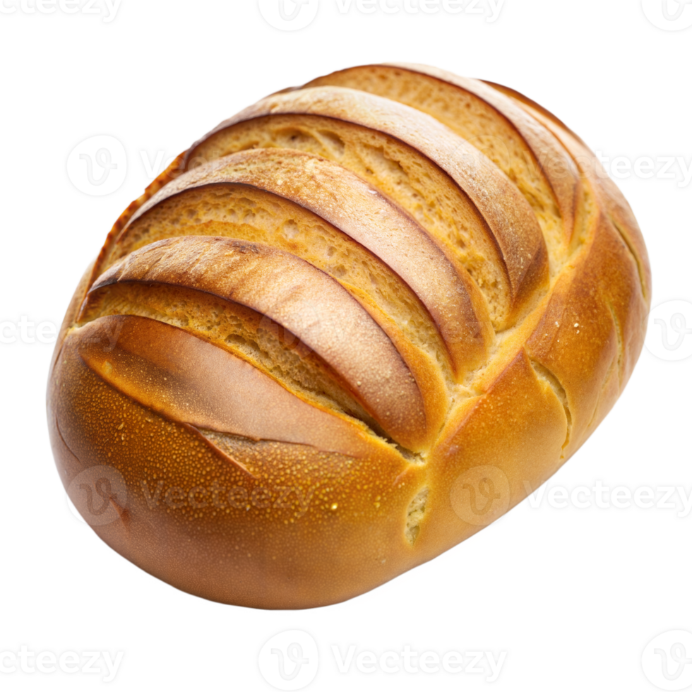Freshly Baked Golden Loaf of Bread With Scored Crust on Transparent Background png