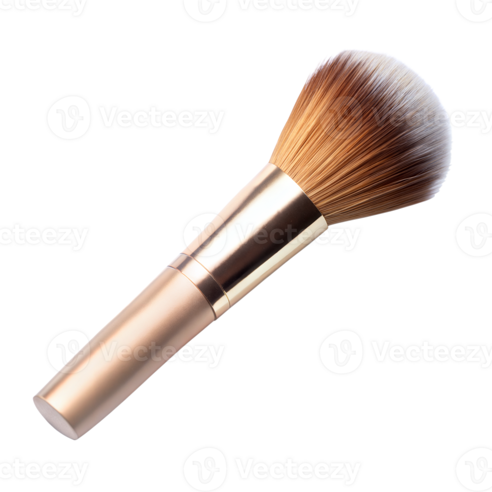 High-Quality Makeup Brush With Soft Bristles and Gold Handle on Transparent Background png