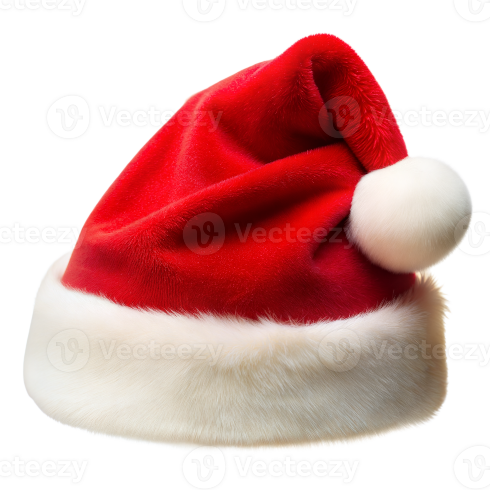 rojo y blanco Papa Noel sombrero en transparente antecedentes png