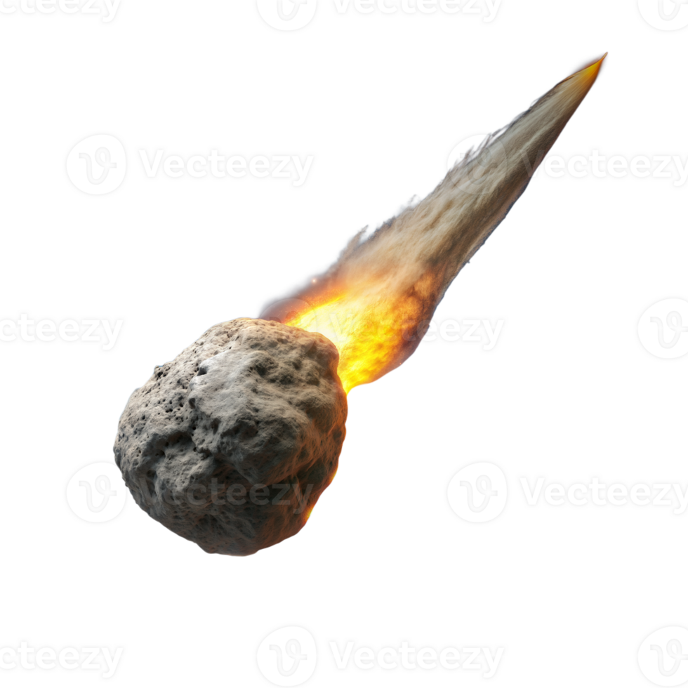 vurig meteoriet aflopend snel tegen een transparant achtergrond png
